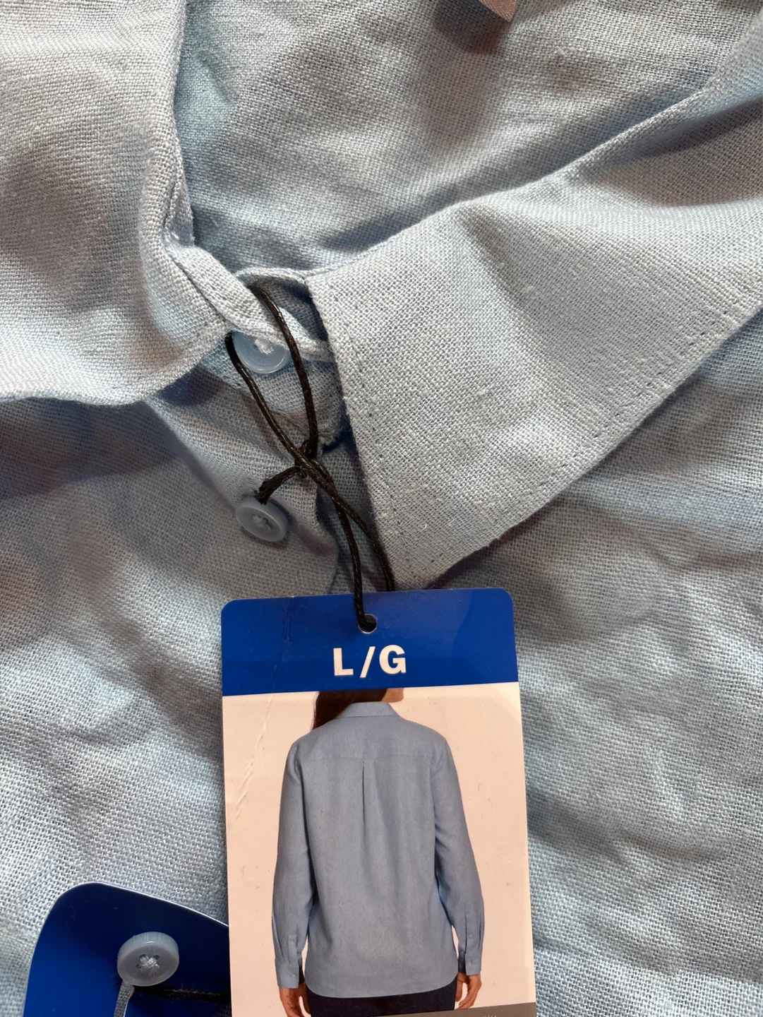Ladies Ted Baker Light Blue Linen Blend Button-Up Shirt L/G - photo 3