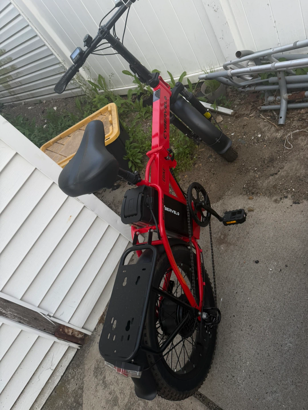 Red CyberVelo EK4 Folding Electric Bike