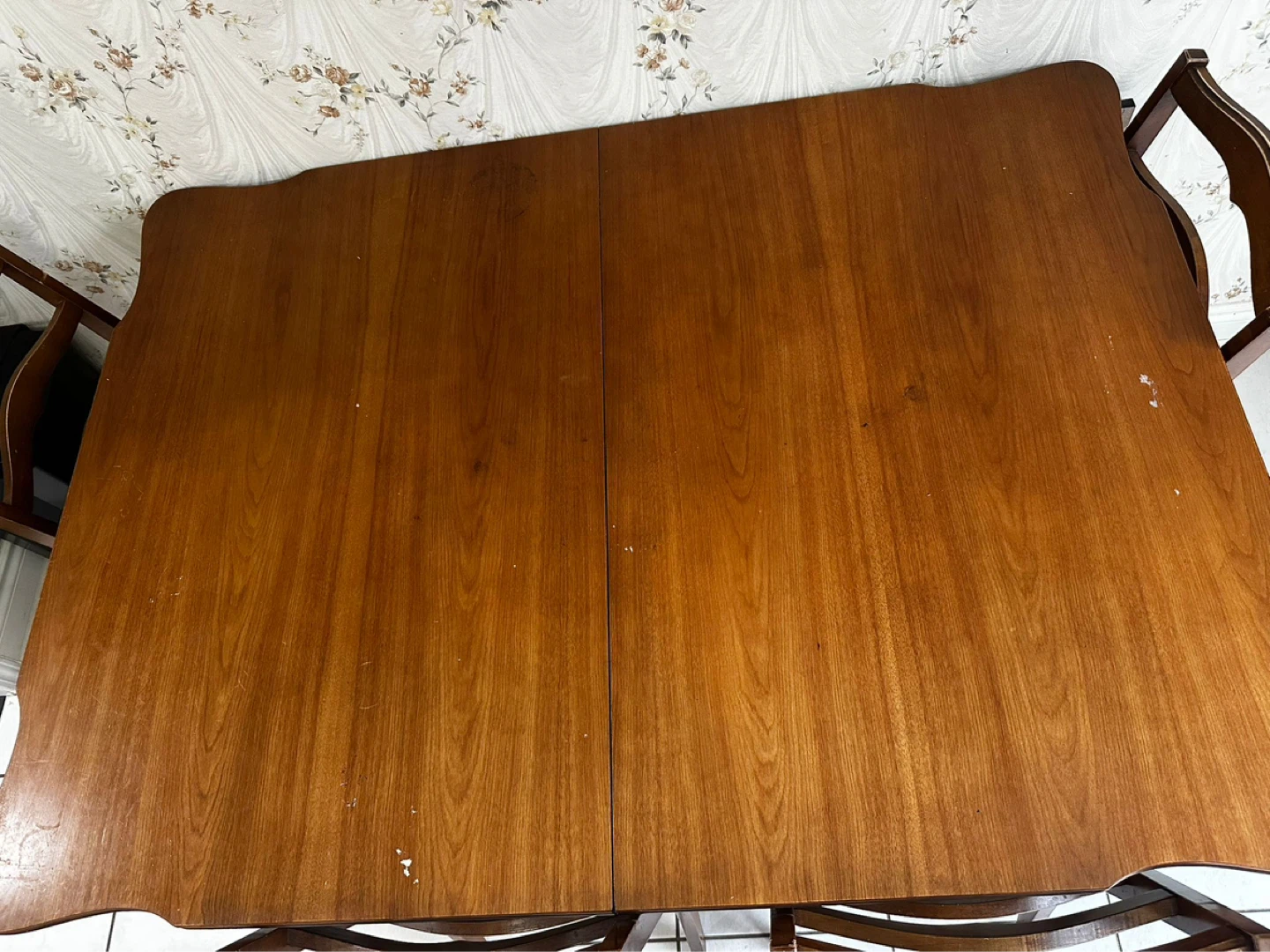 Vintage Wood Dining Chair with Floral Upholstery - photo 5