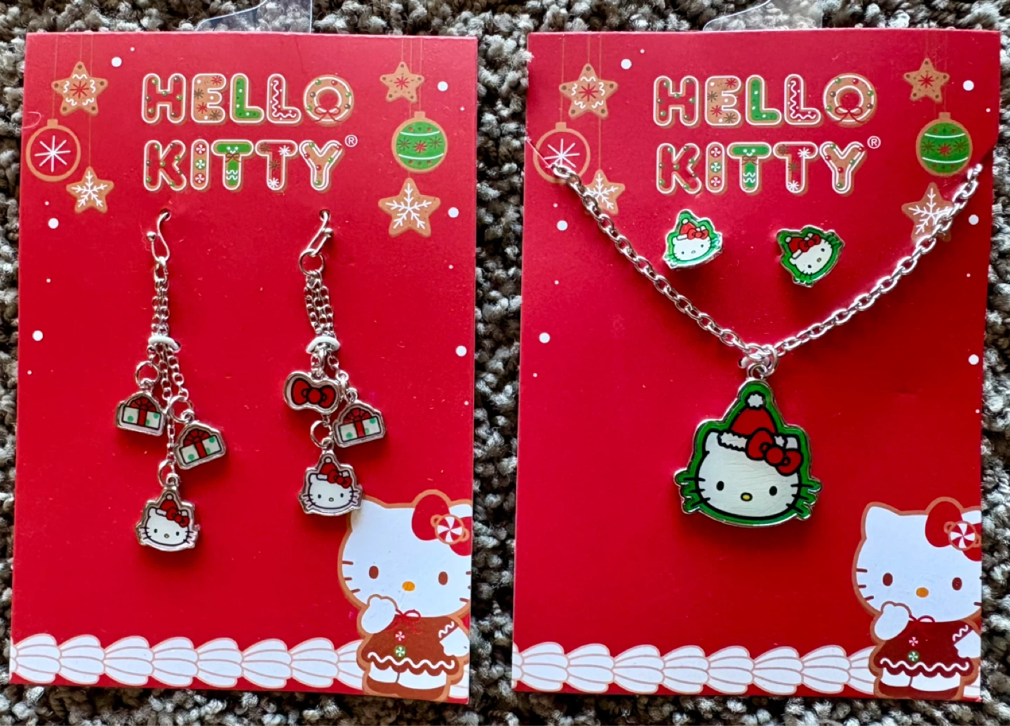 Official Sanrio Hello Kitty Christmas Jewelry Set & Earrings New