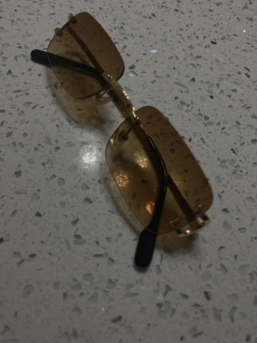Gold Rimmed Tinted Sunglasses