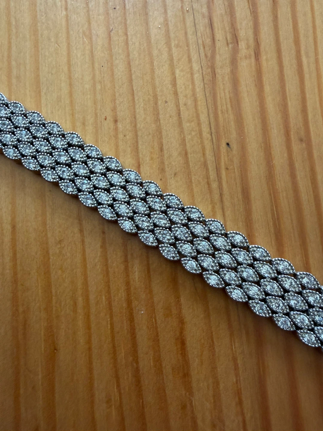 Sparkly Silver-Tone Tennis Bracelet