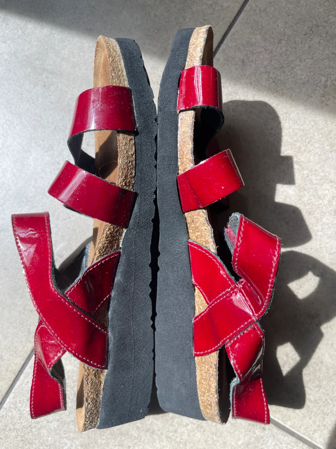 NAOT HAMAAT Red Patent Leather Strappy Sandals Size 6 - photo 3
