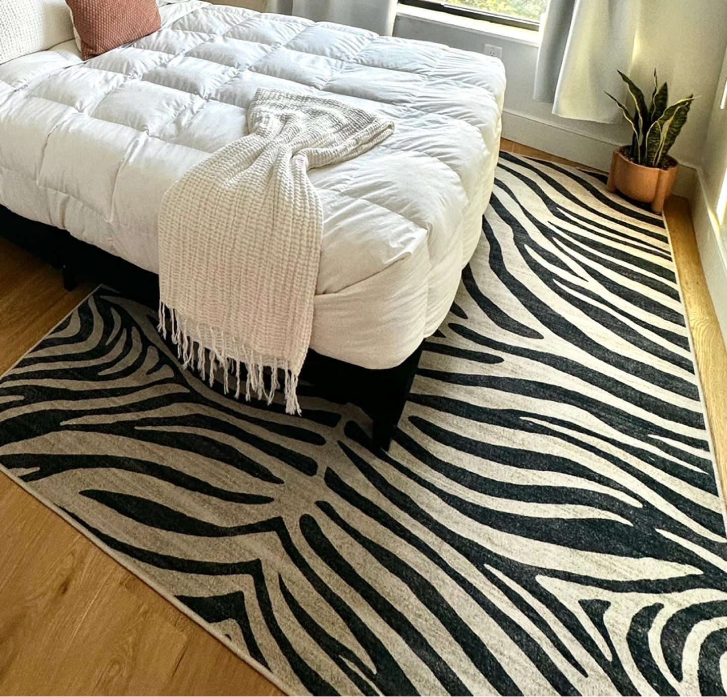 Zebra Print Area Rug