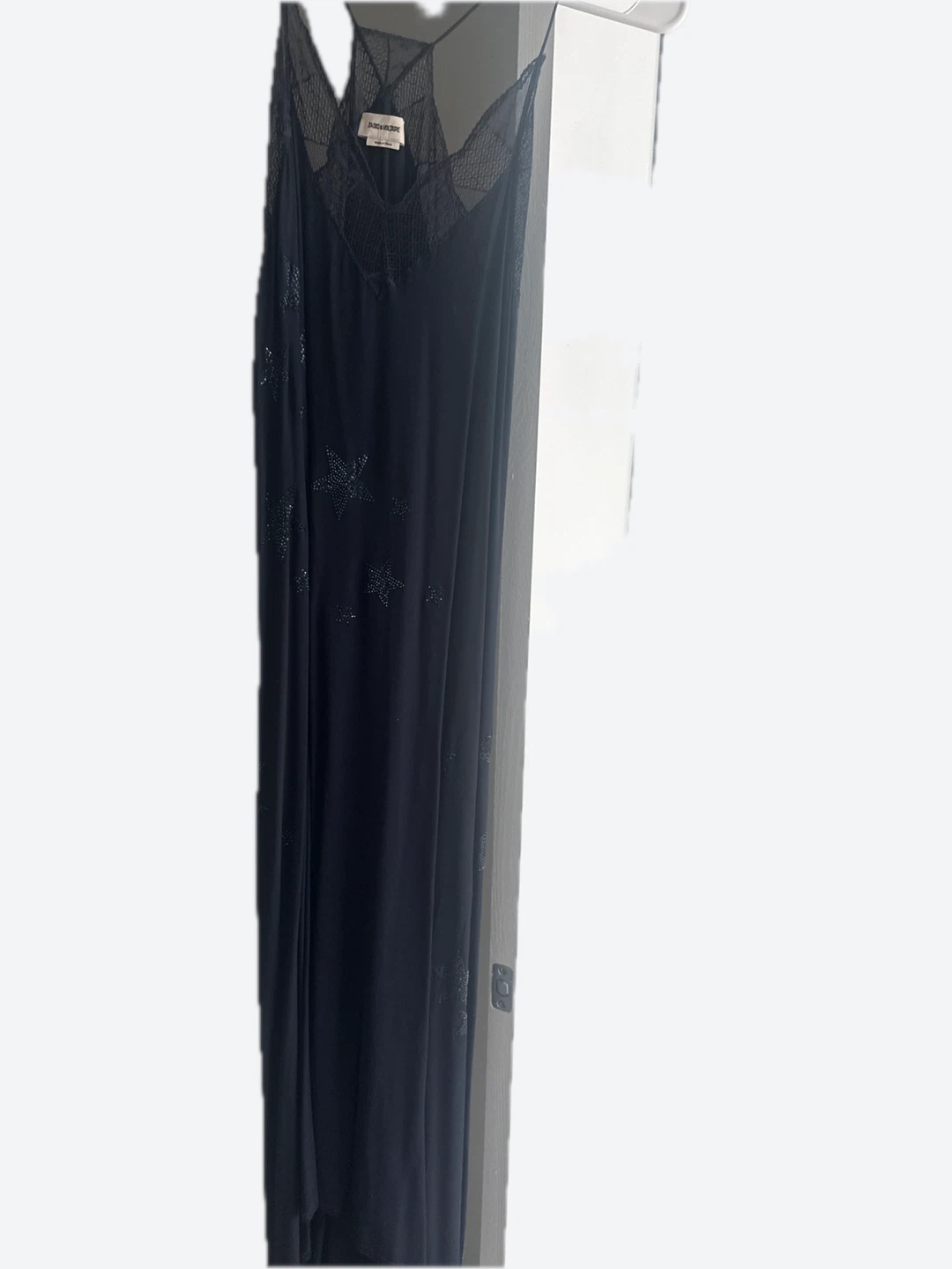 Zadig & Voltaire Dusty Rose Black Star Maxi Slip Dress