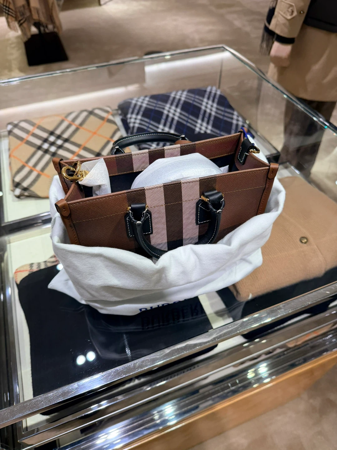 Burberry Small Haymarket Tote Bag - photo 4