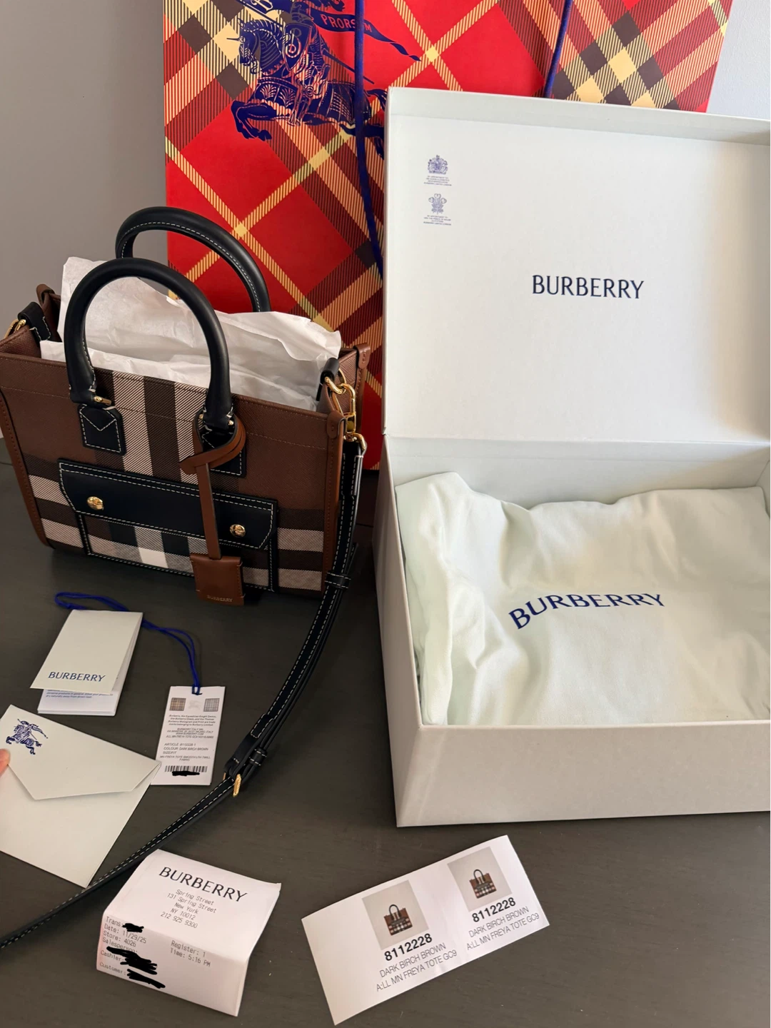 Burberry Small Haymarket Tote Bag