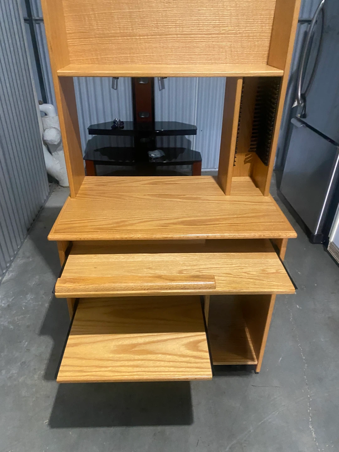 Wooden Computer Desk with Keyboard Tray - photo 3