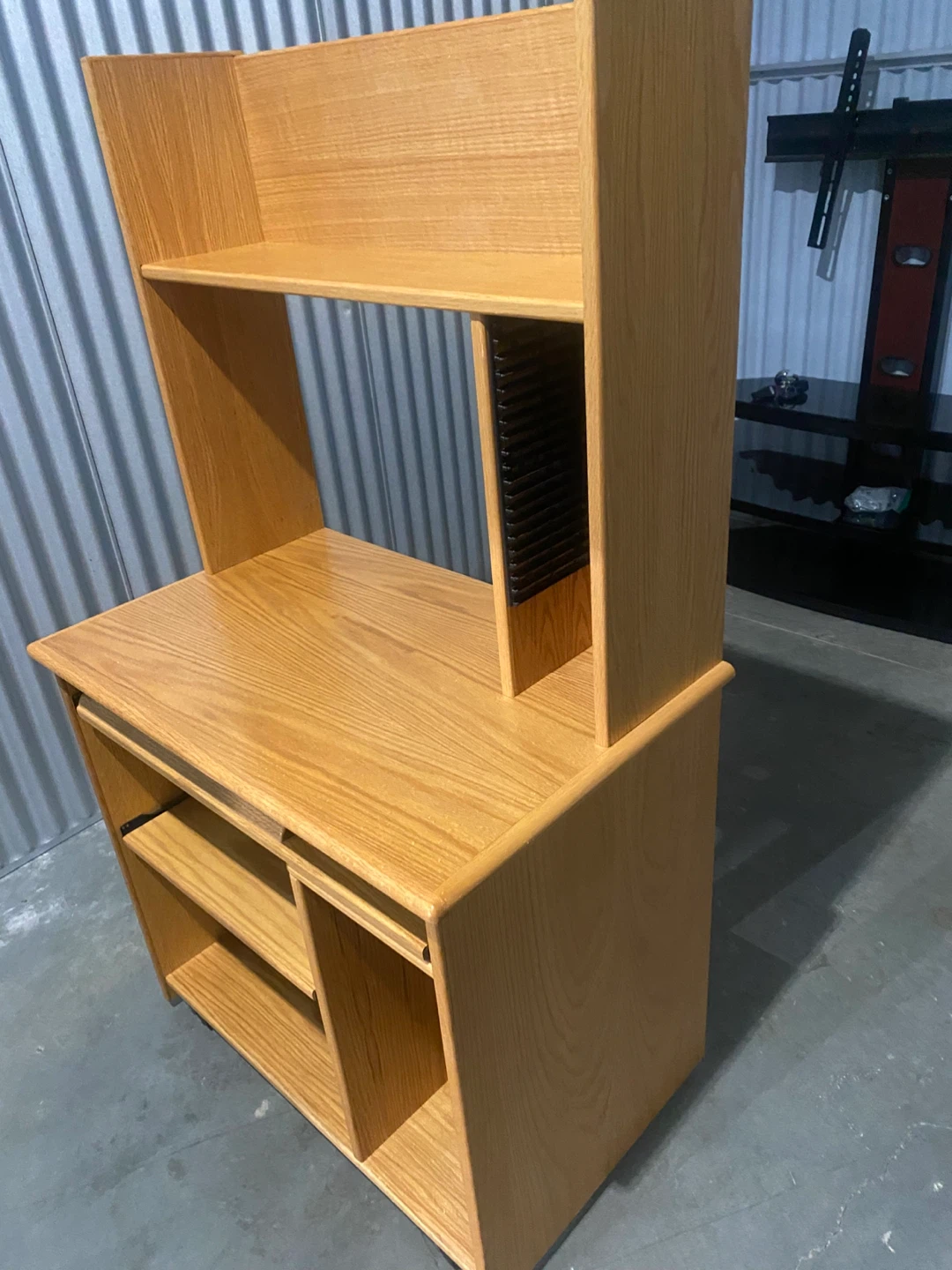 Wooden Computer Desk with Keyboard Tray - photo 4