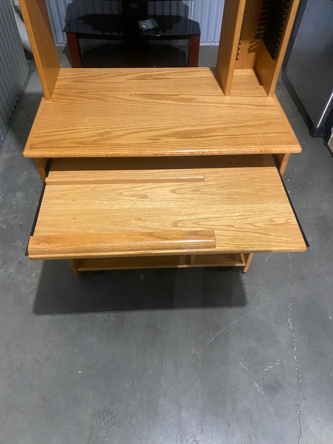 Wooden Computer Desk with Keyboard Tray - photo 2