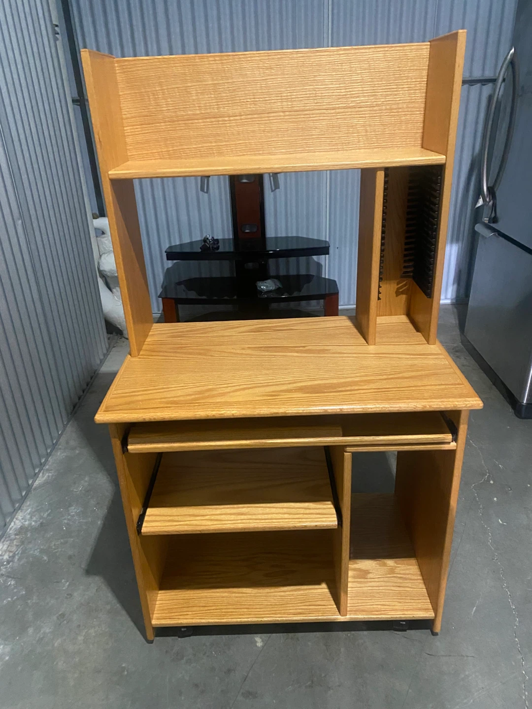 Wooden Computer Desk with Keyboard Tray