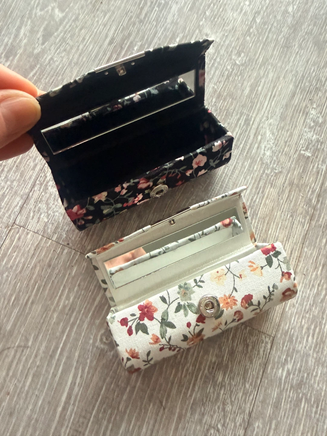 Brand new Floral Lipstick Holders with Mirror - Set of 2
