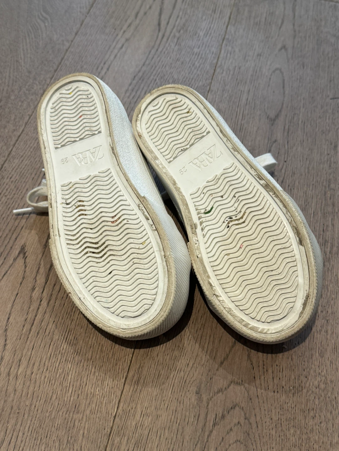 Zara White Lace-Up Sneakers - Size 25 - photo 3