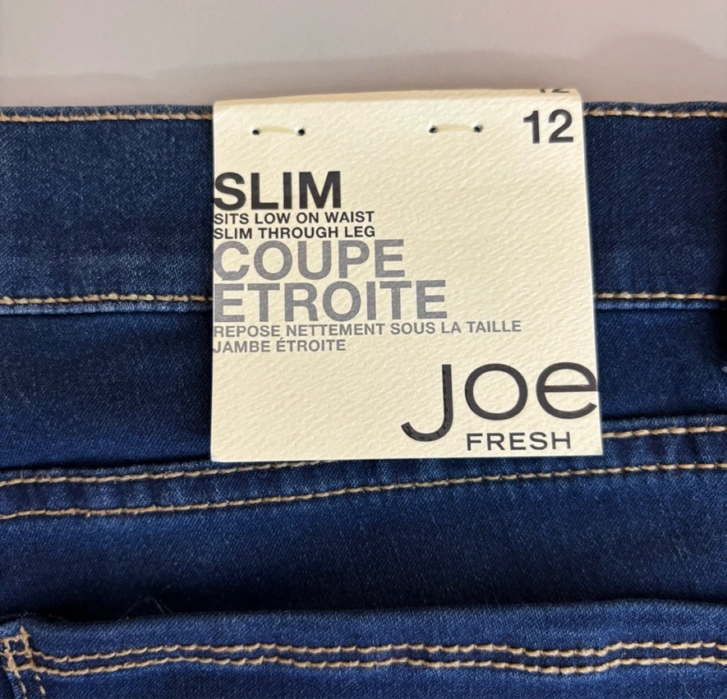 NWT Joe Fresh Women’s Dark Blue Slim Low-Waist Jeans size 12 - photo 4