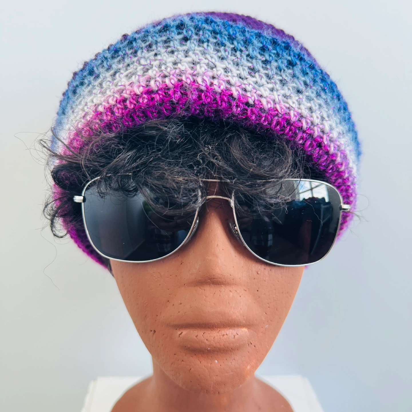 Hand Crocheted Reversible Beanie Hat - photo 5
