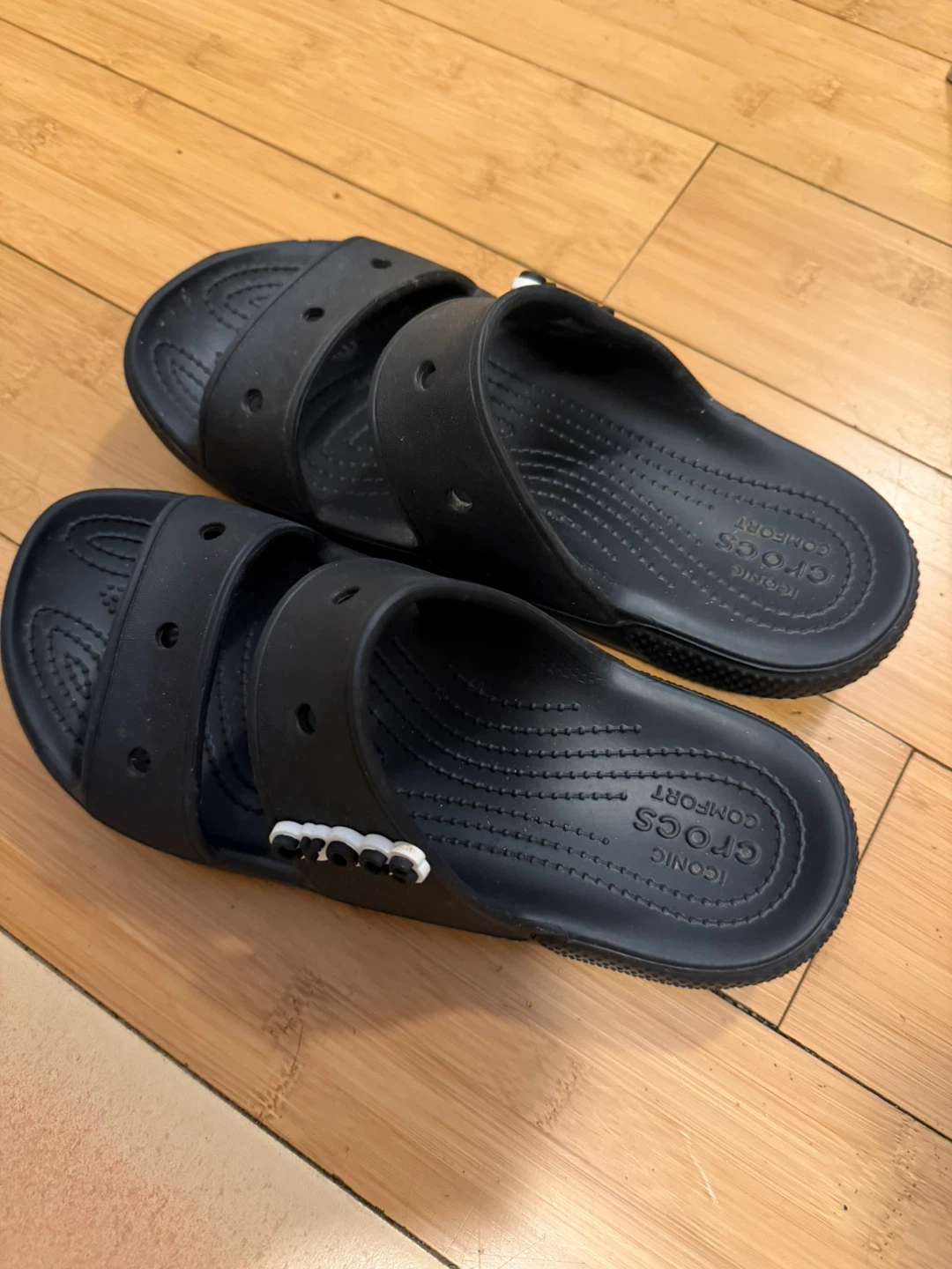 Black Crocs Comfort Slides