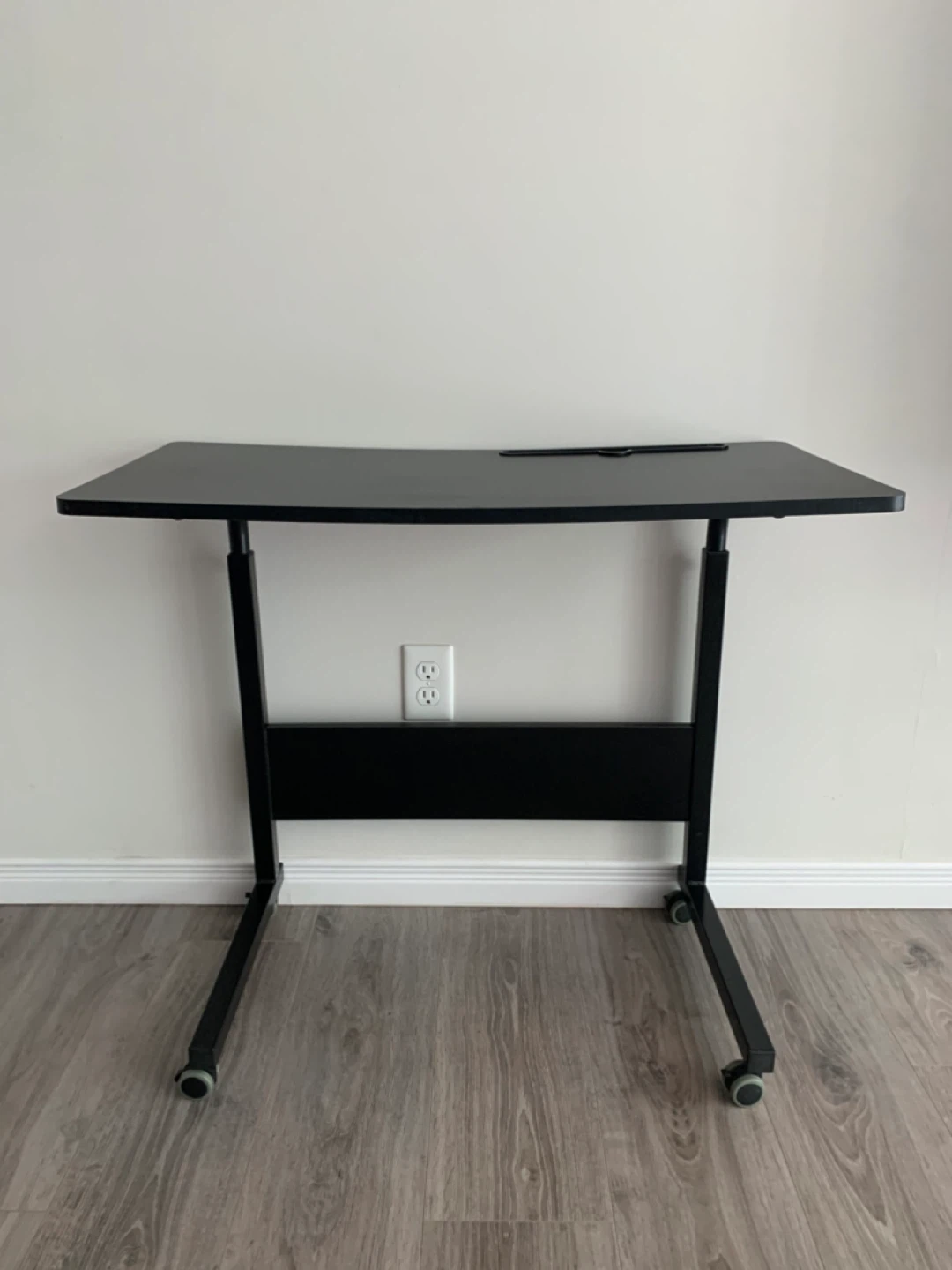 Black Adjustable Height Rolling Desk