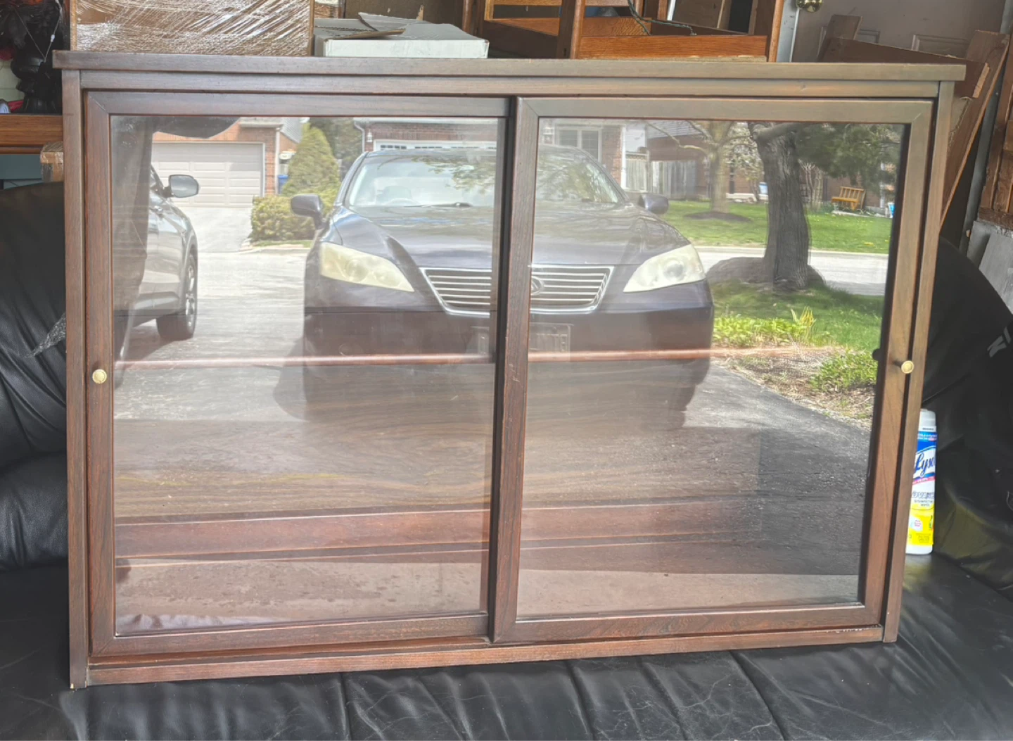 Wooden Display Cabinet with Glass Doors