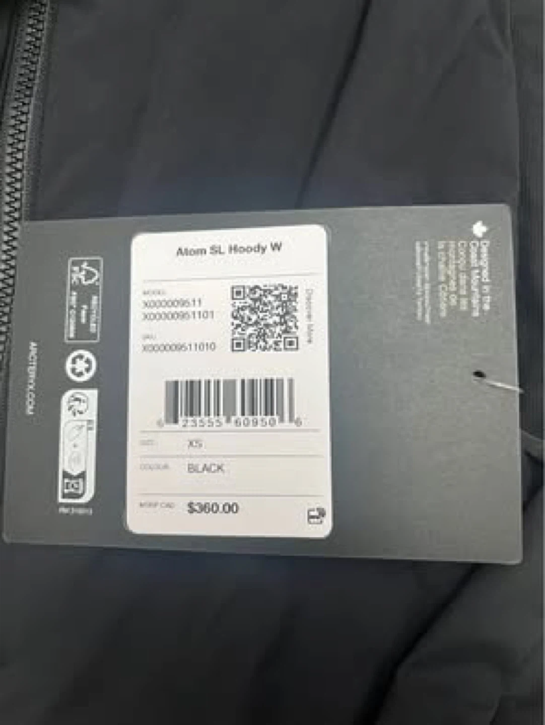 Arc'teryx Atom SL Hoody W Jacket - Black - XS - photo 3