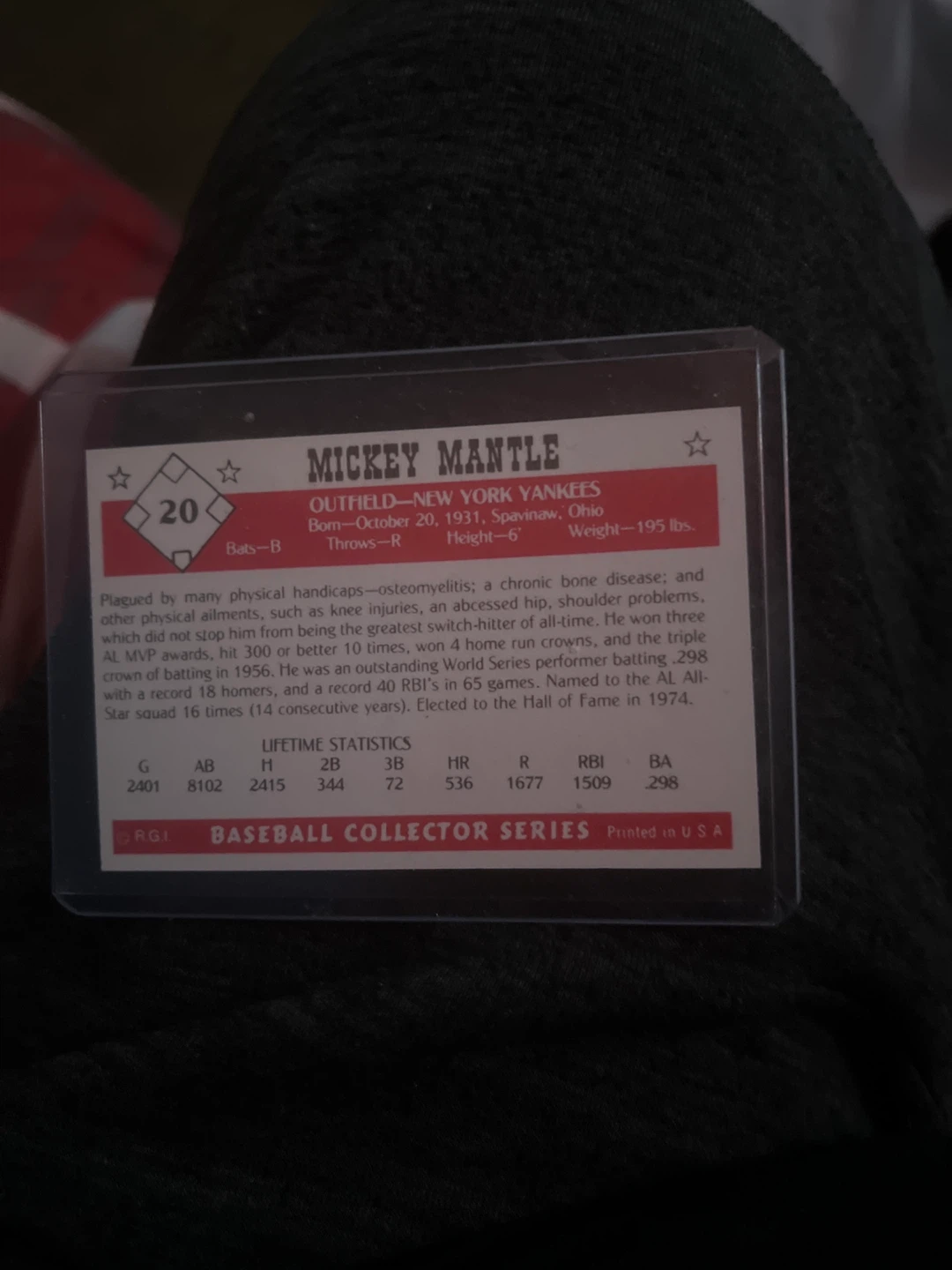 Mickey Mantle New York Yankees Baseball Card - photo 2