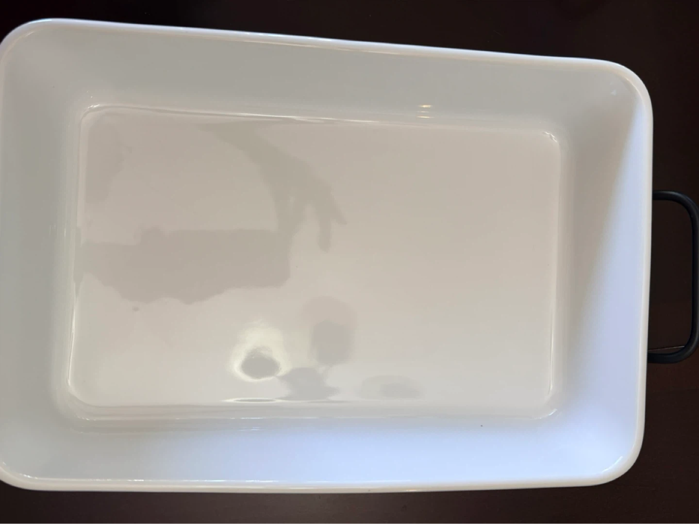White Ceramic Baking Dish Set with Black Metal Holders - photo 4