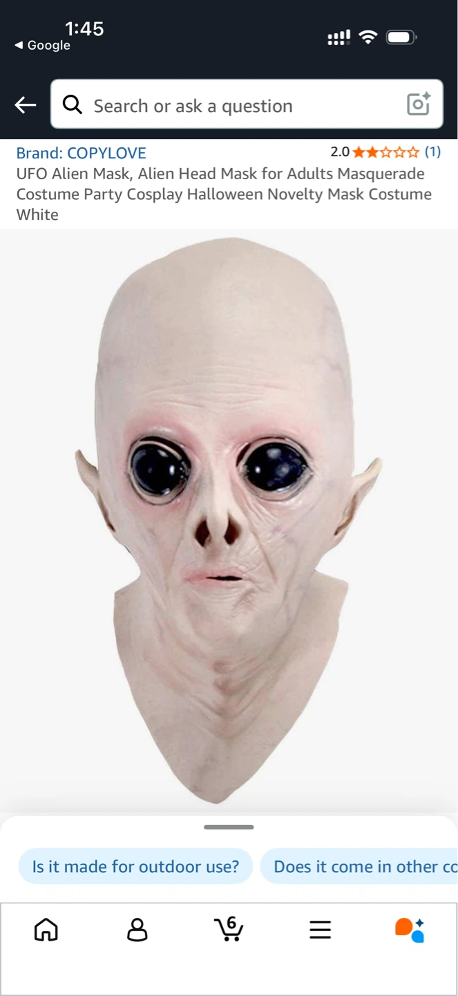 COPYLOVE Alien Head Mask for Adults - photo 4