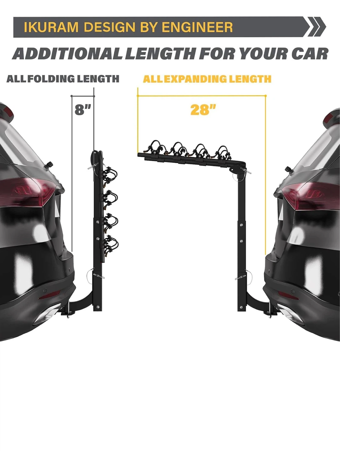 IKURAM 4-Bike Hitch Mount Bike Rack - photo 3