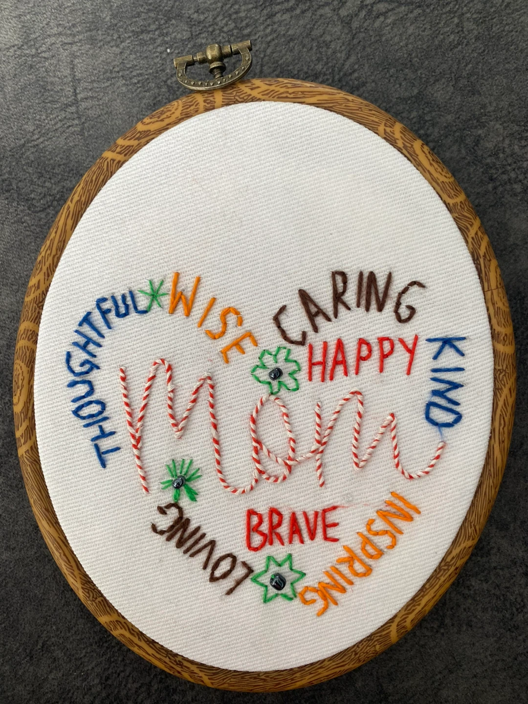 Hand-Embroidered Hoop Art - Mom Theme