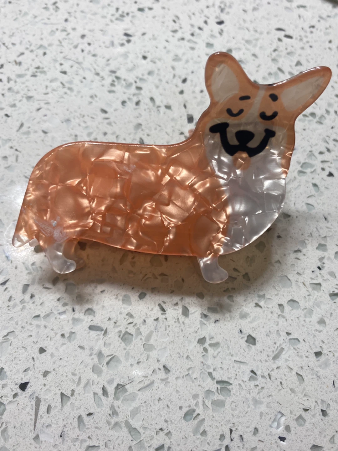 Orange and White Corgi Hair Clip
