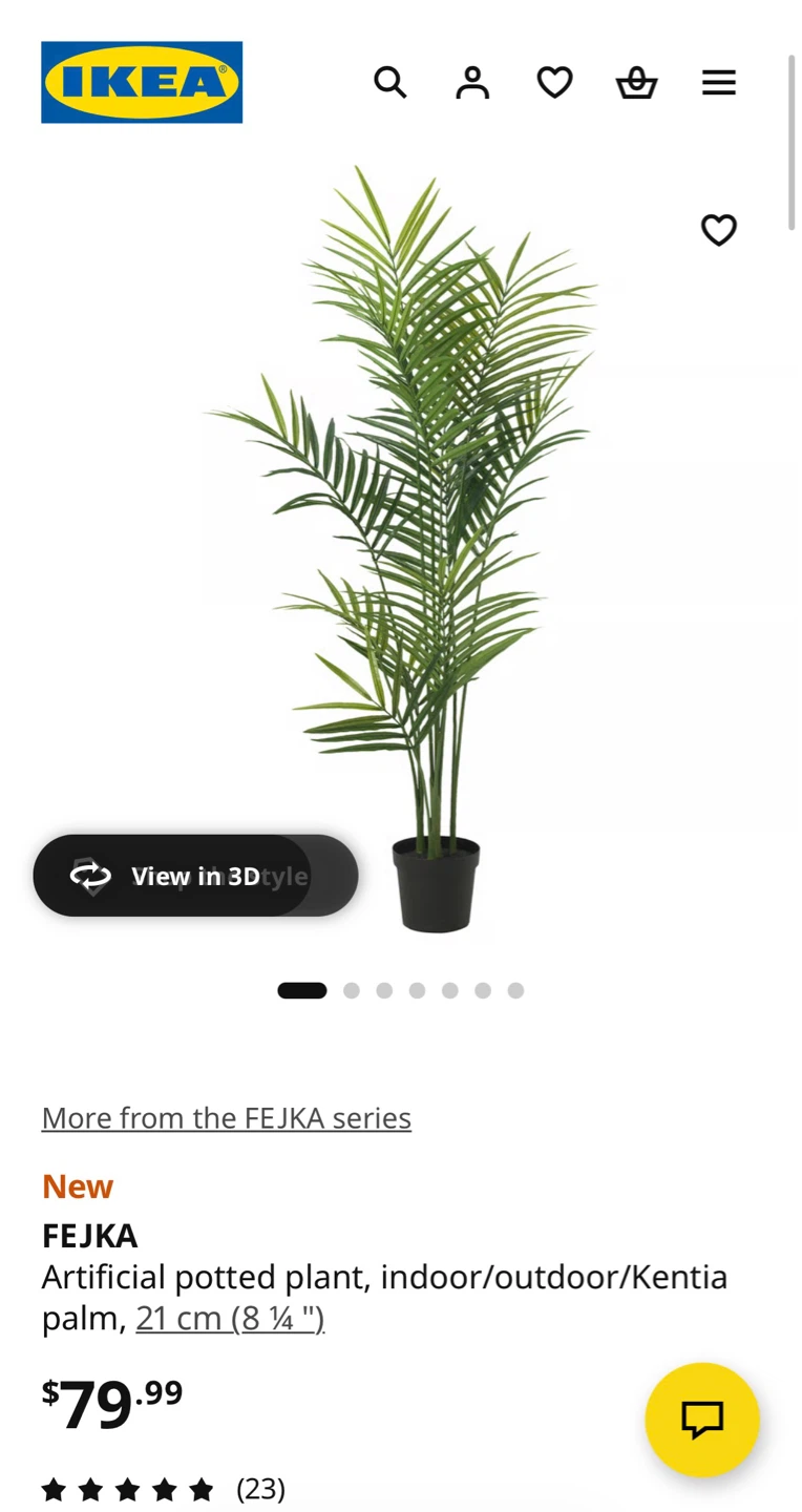 IKEA FEJKA Artificial Kentia Palm and FRIDFULL Plant Pot - photo 2
