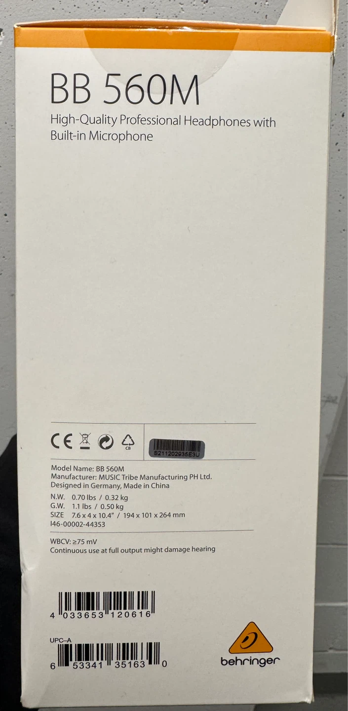 Behringer BB 560M High-Quality Headphones with Microphone - photo 2