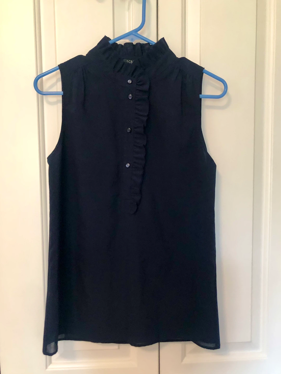 J.Crew navy blue sleeveless blouse