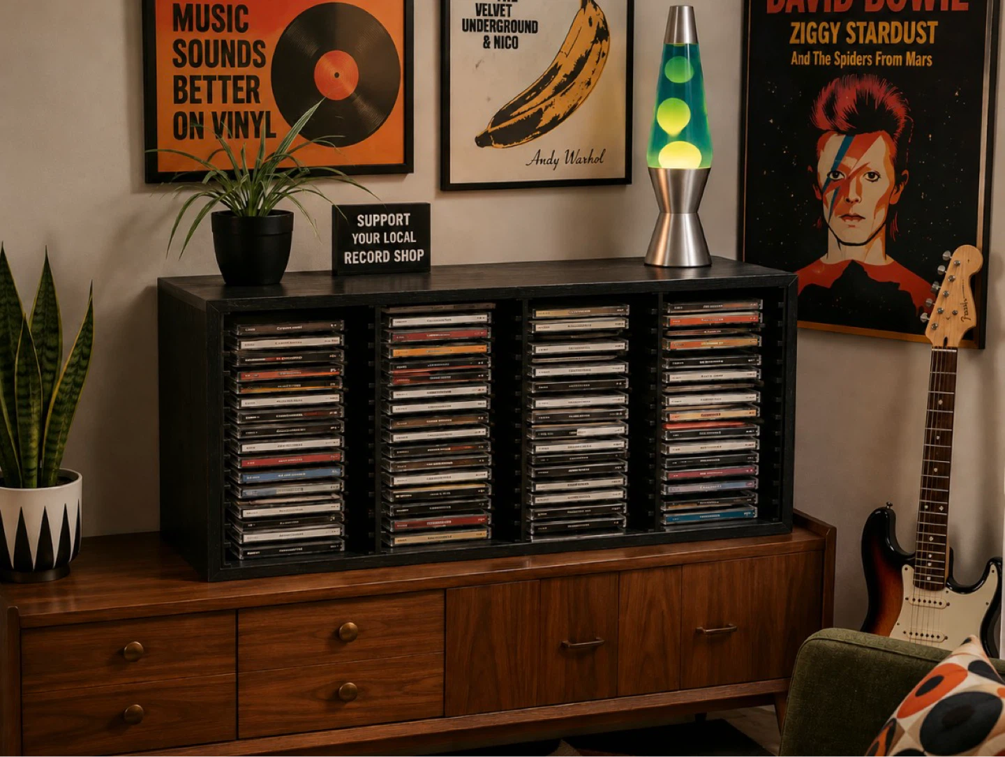 Black CD Storage Rack Unit