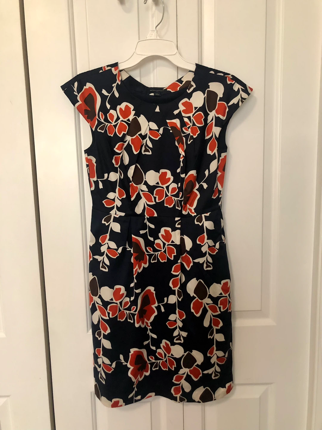 Banana Republic silky blue floral dress