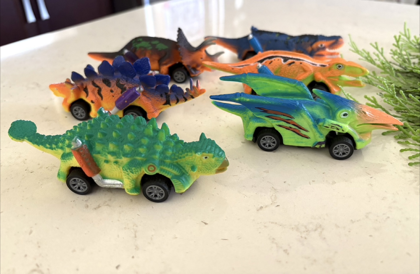 Dinosaur Pull-Back Toy Cars - Set of 6