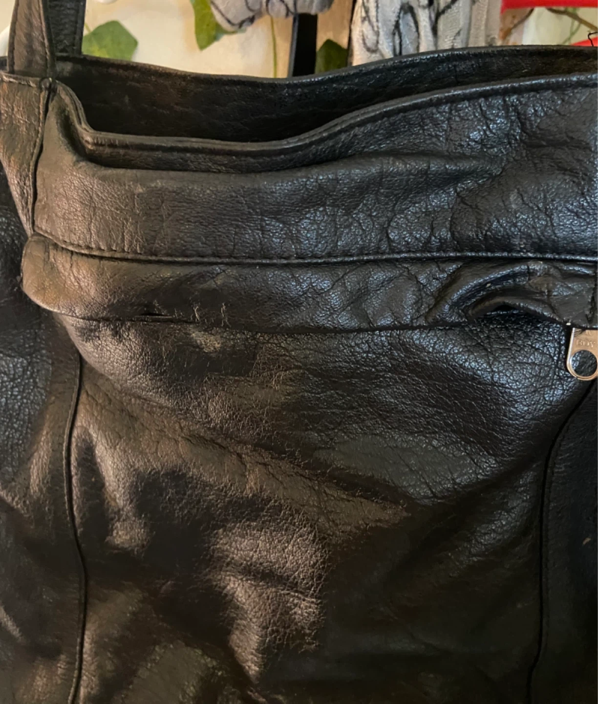 Black Faux Leather Tote Bag - photo 3