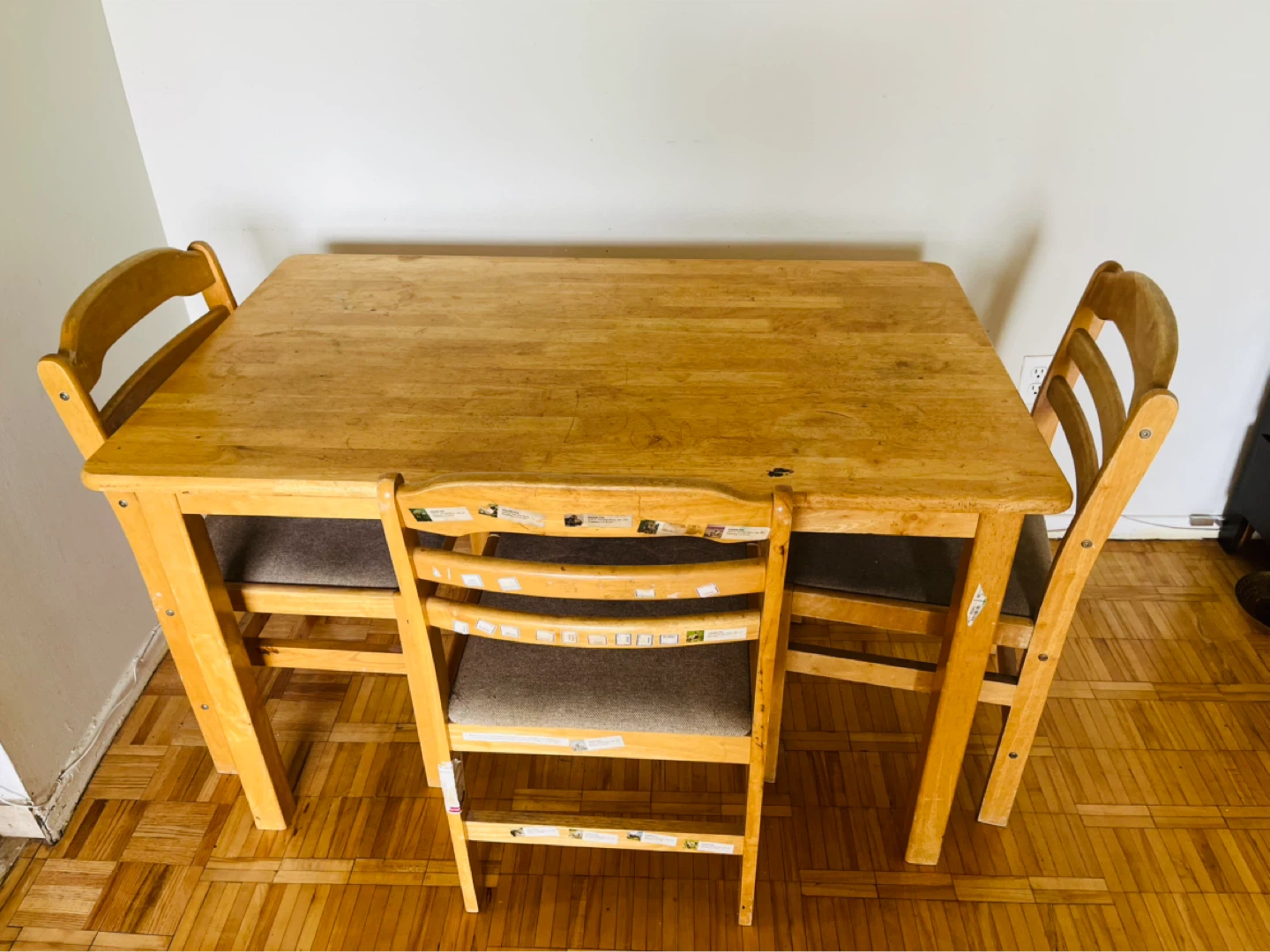 Wooden Dining Table Set with 4 Chairs