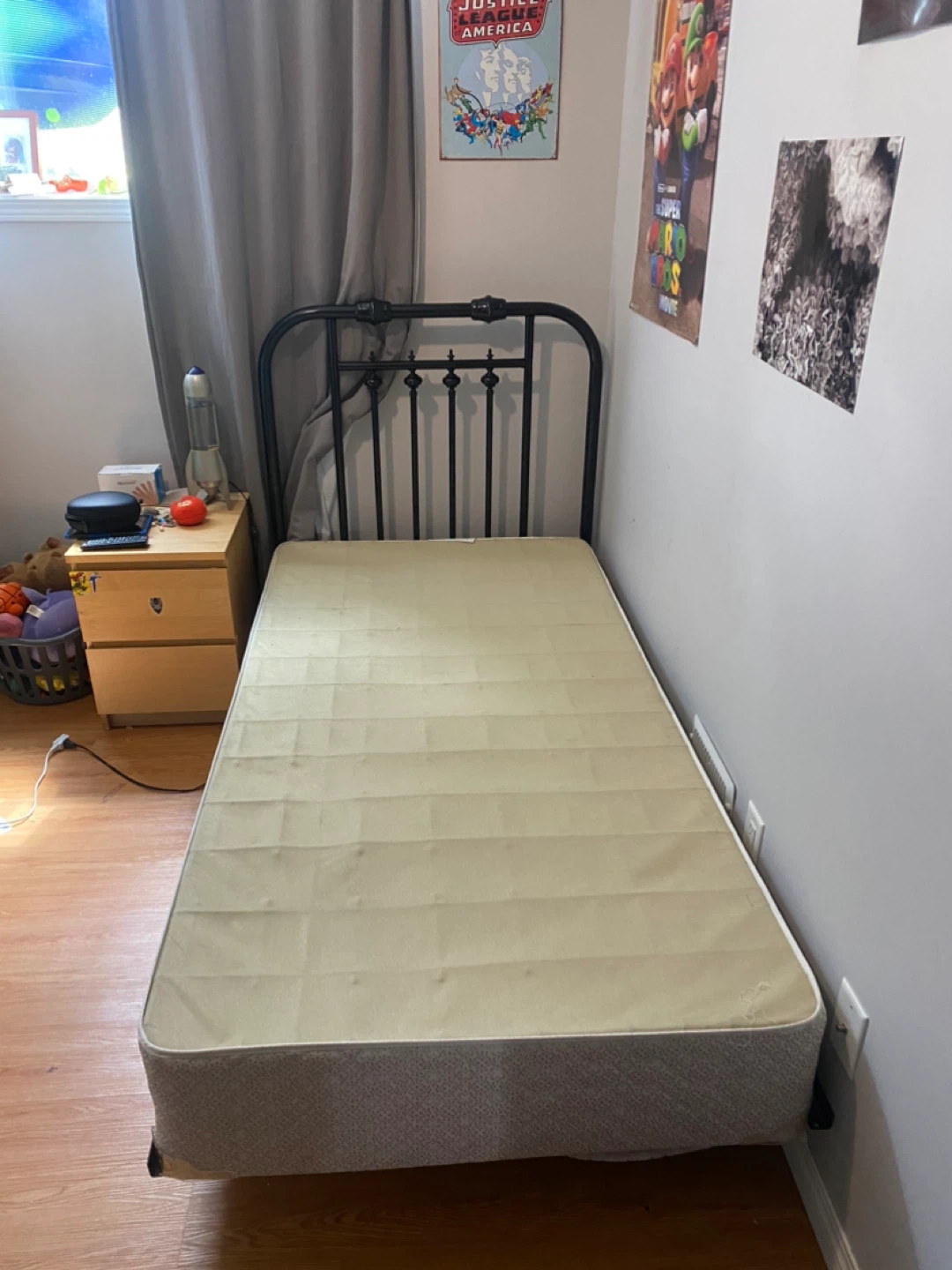 Twin Metal Bed Frame with Box Spring