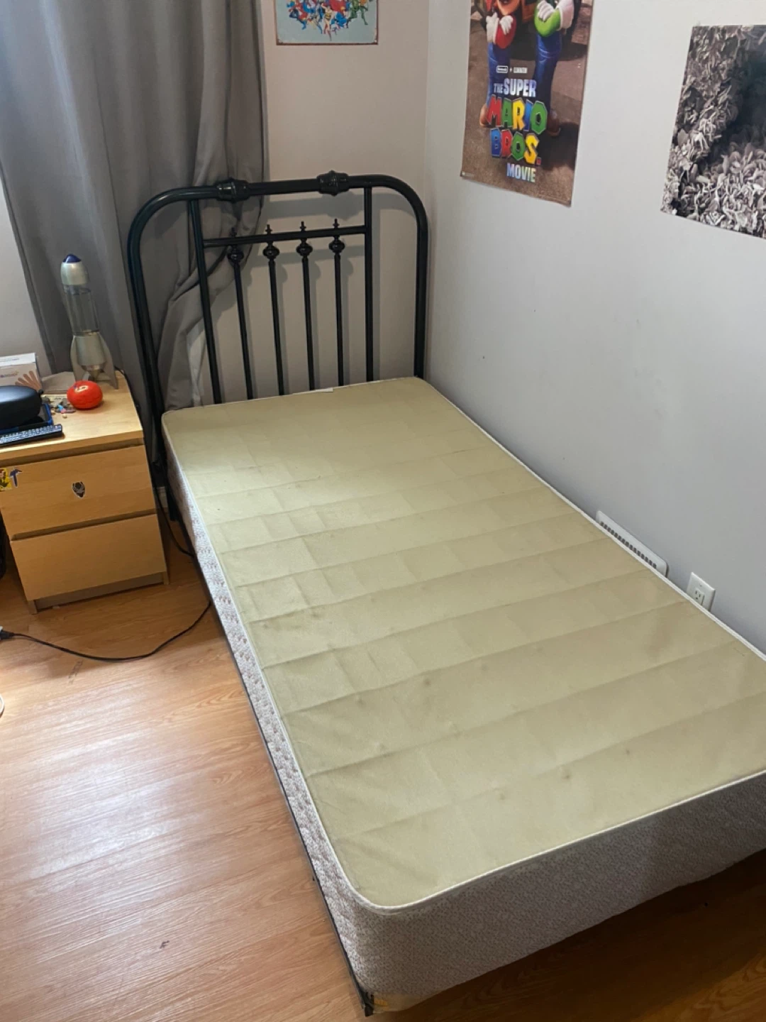 Twin Metal Bed Frame with Box Spring - photo 2