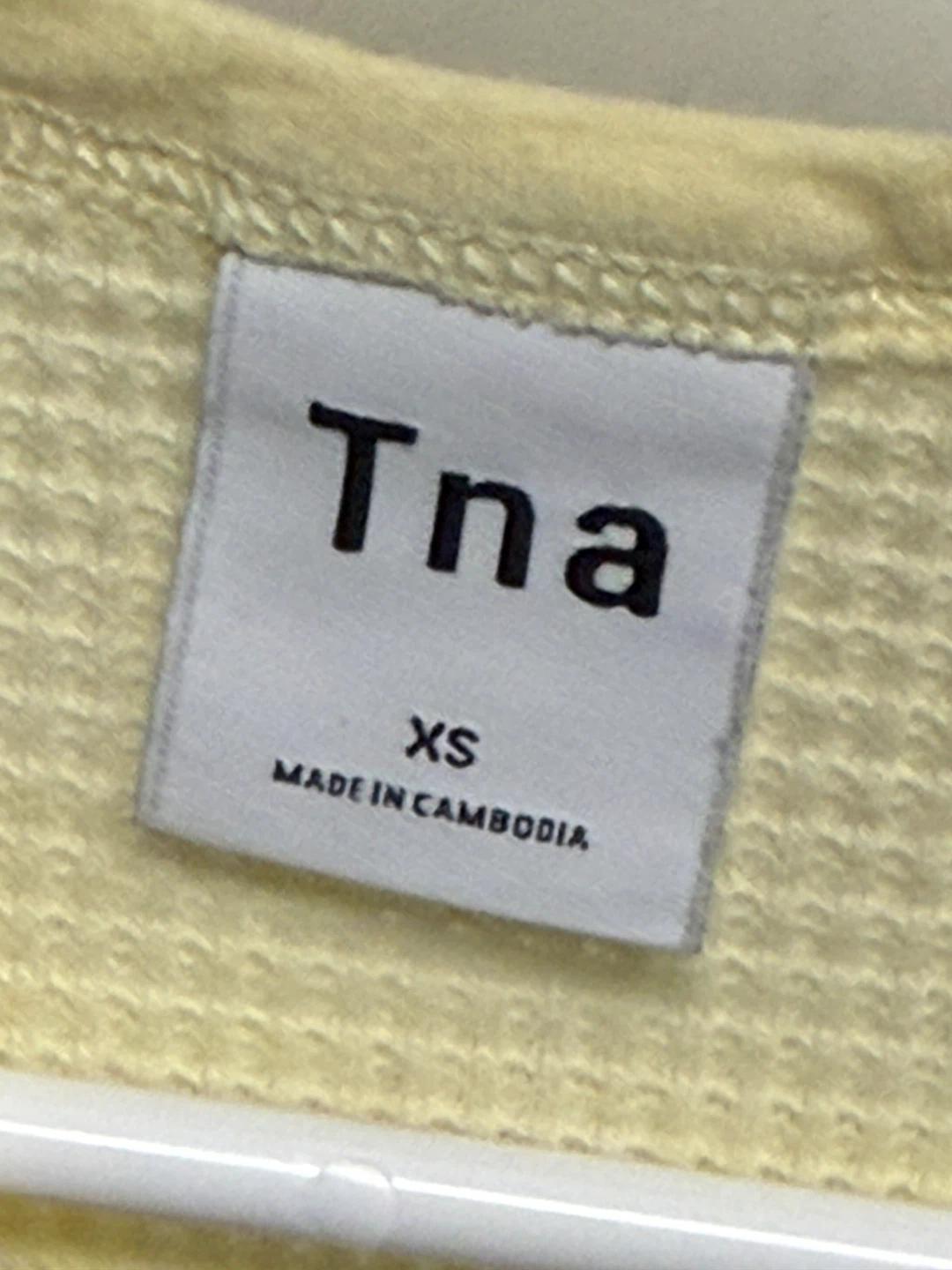 Tna Yellow Waffle Knit Cropped Shirt Size XS - photo 4
