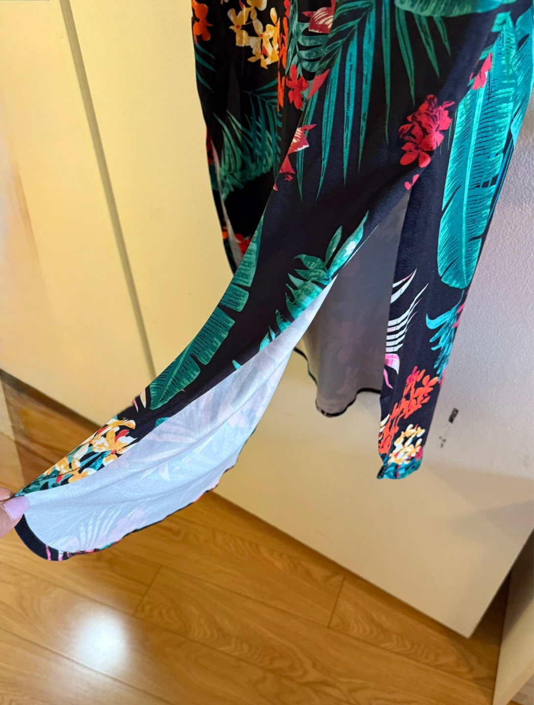 Tropical Floral Maxi Dress with Pockets and slit sides - photo 3