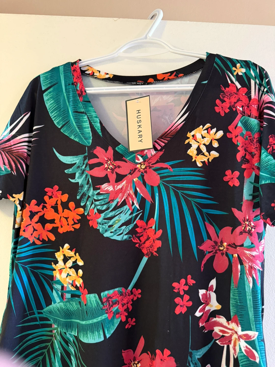 Tropical Floral Maxi Dress with Pockets and slit sides - photo 2