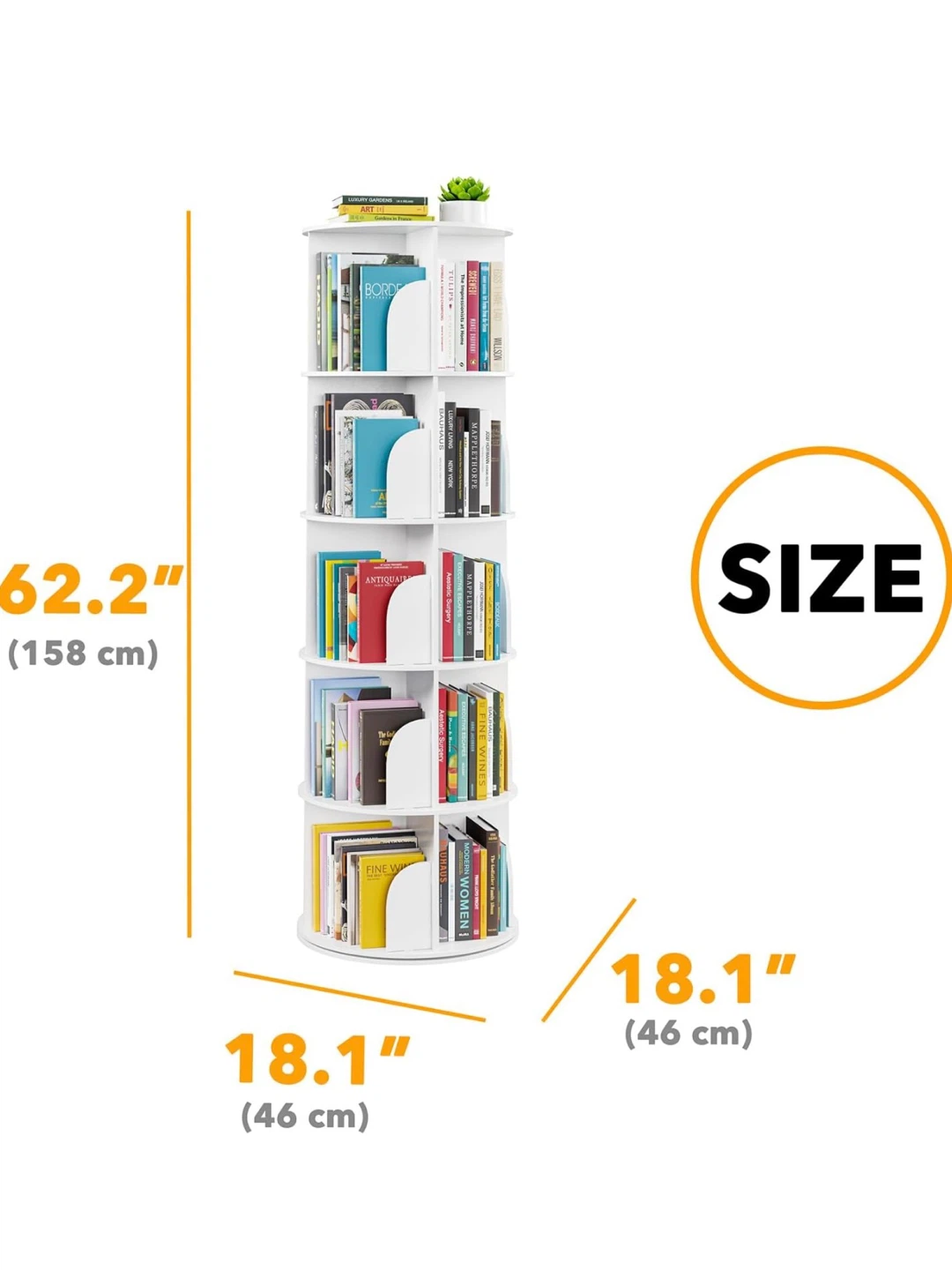 SpaceAid 5 Tier Rotating Bookshelf Tower - photo 4