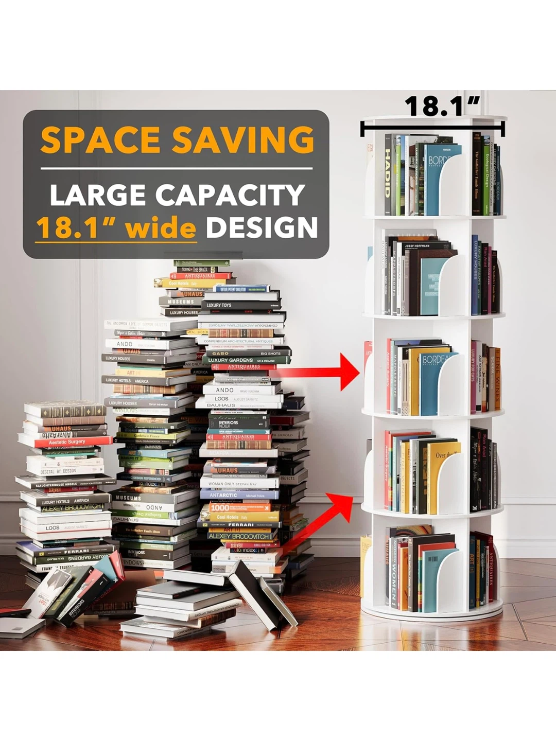 SpaceAid 5 Tier Rotating Bookshelf Tower - photo 5