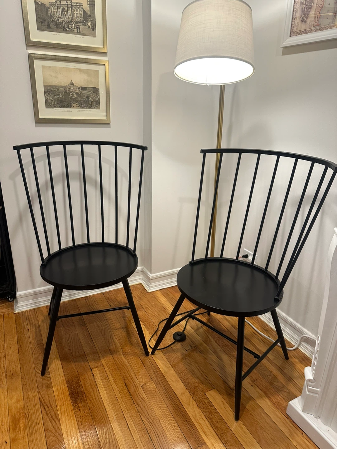 Black Spindle Back Dining Chairs (Set of 2)