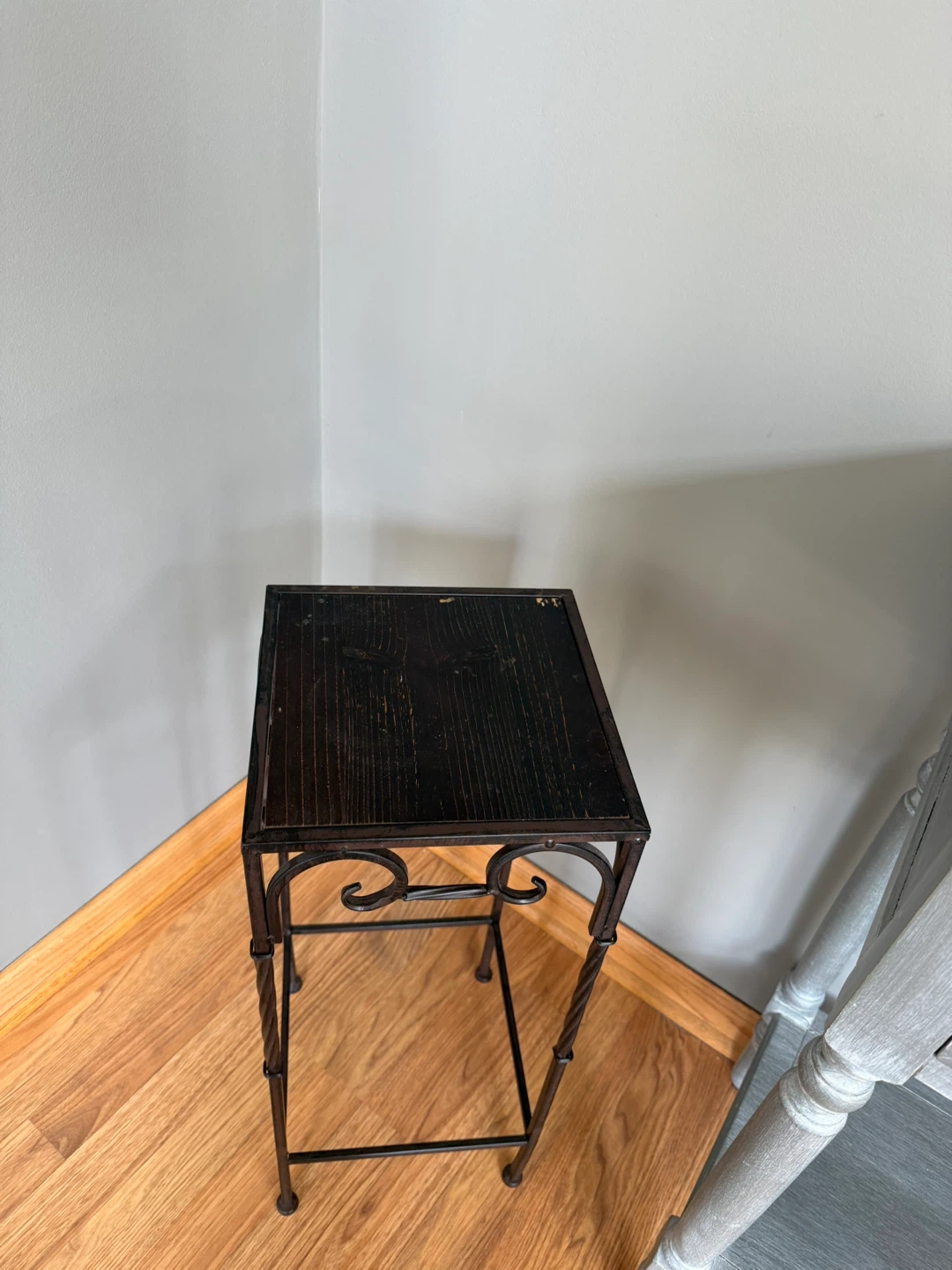Wrought Iron & Wood Plant Stand - photo 3