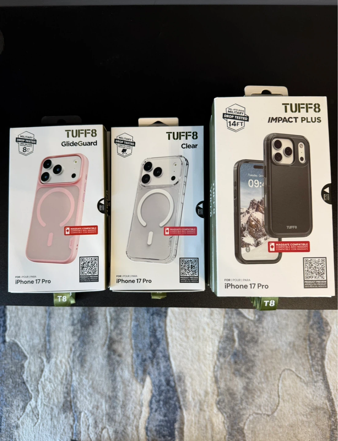 TUFF8 iPhone 17 Pro Phone Cases (GlideGuard, Clear, Impact Plus)