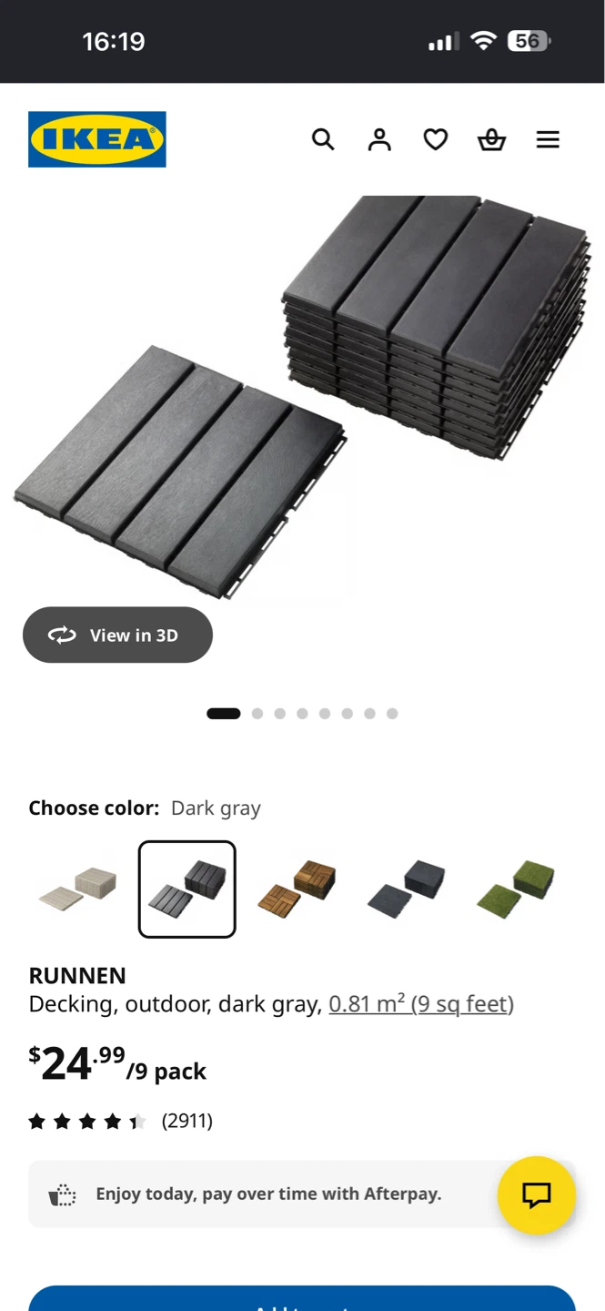IKEA RUNNEN Decking Tiles - Dark Gray (9 sq ft) - photo 2