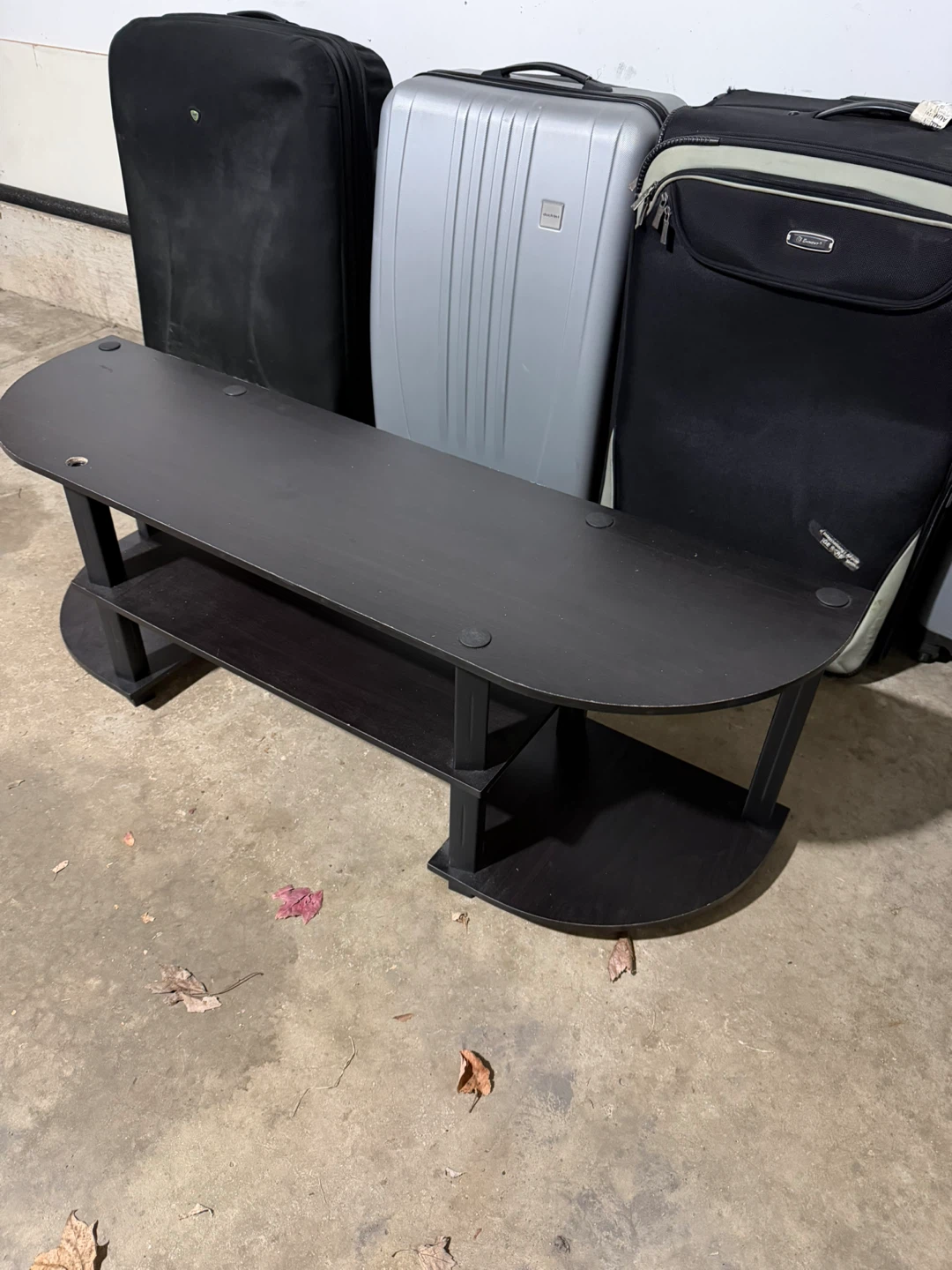 Black TV Stand with Two Shelves