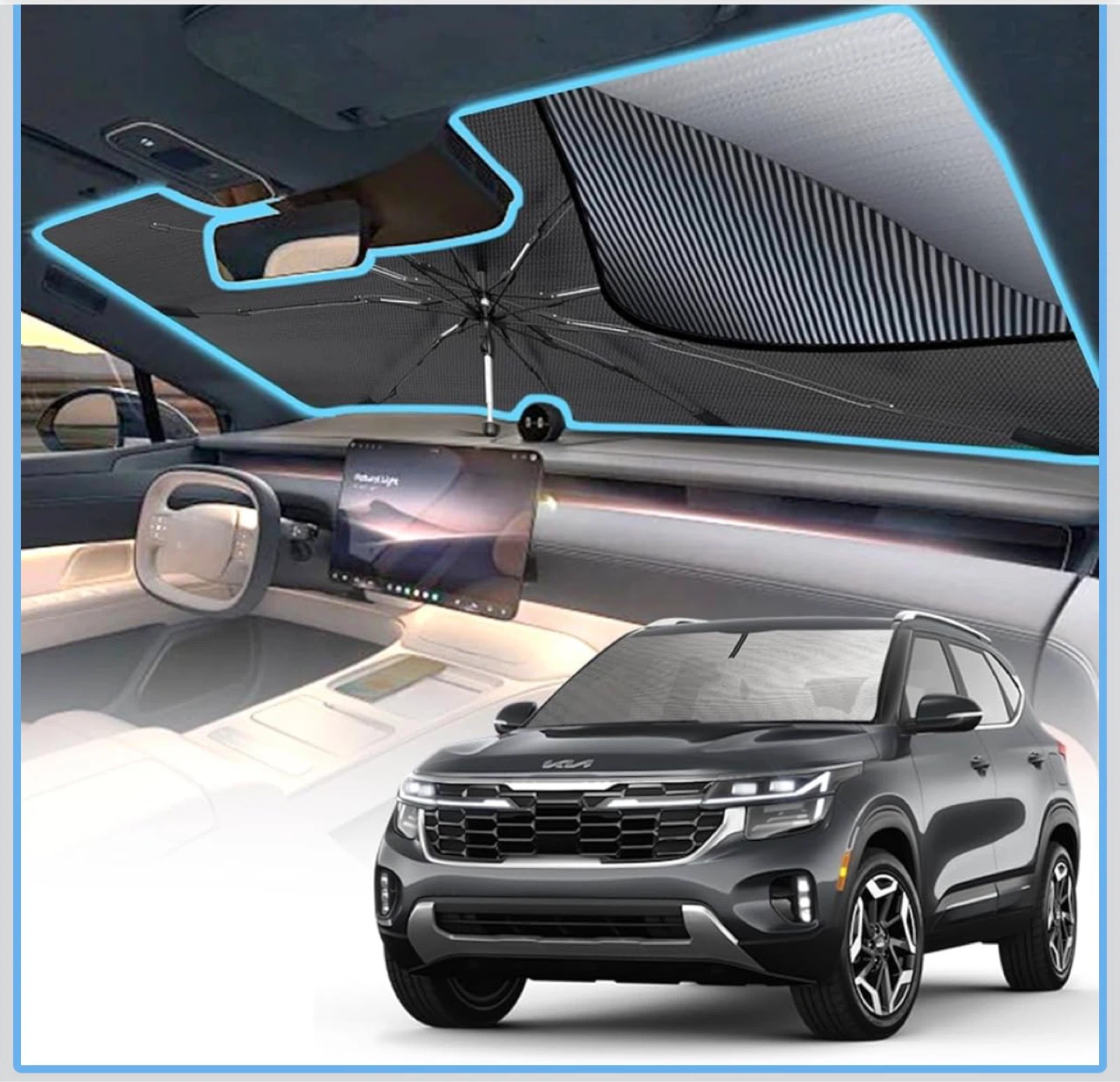 Car Sunshade Umbrella with UPF 100+ UV Blocking